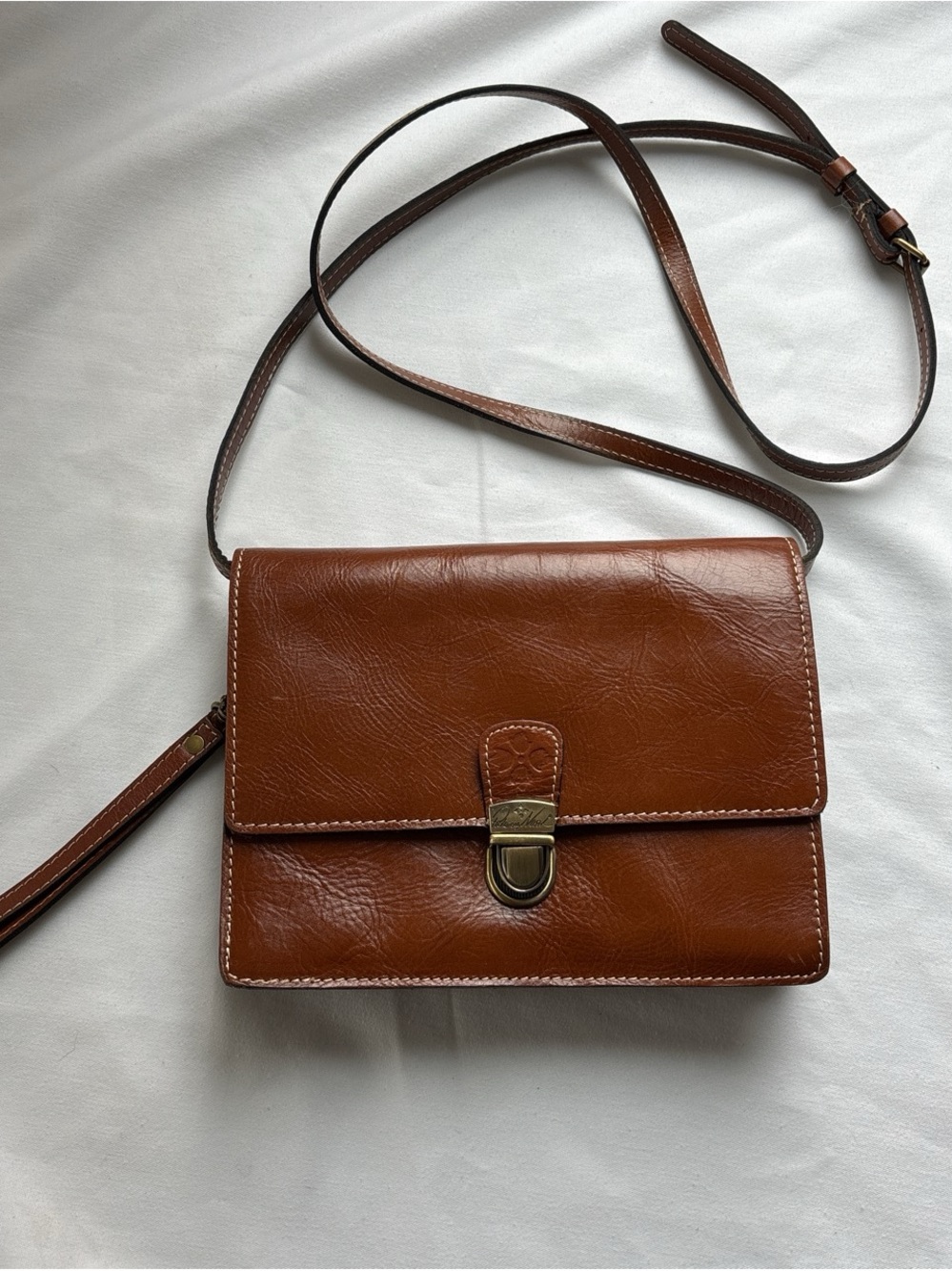 Patricia Nash Brown Leather Crossbody Bag